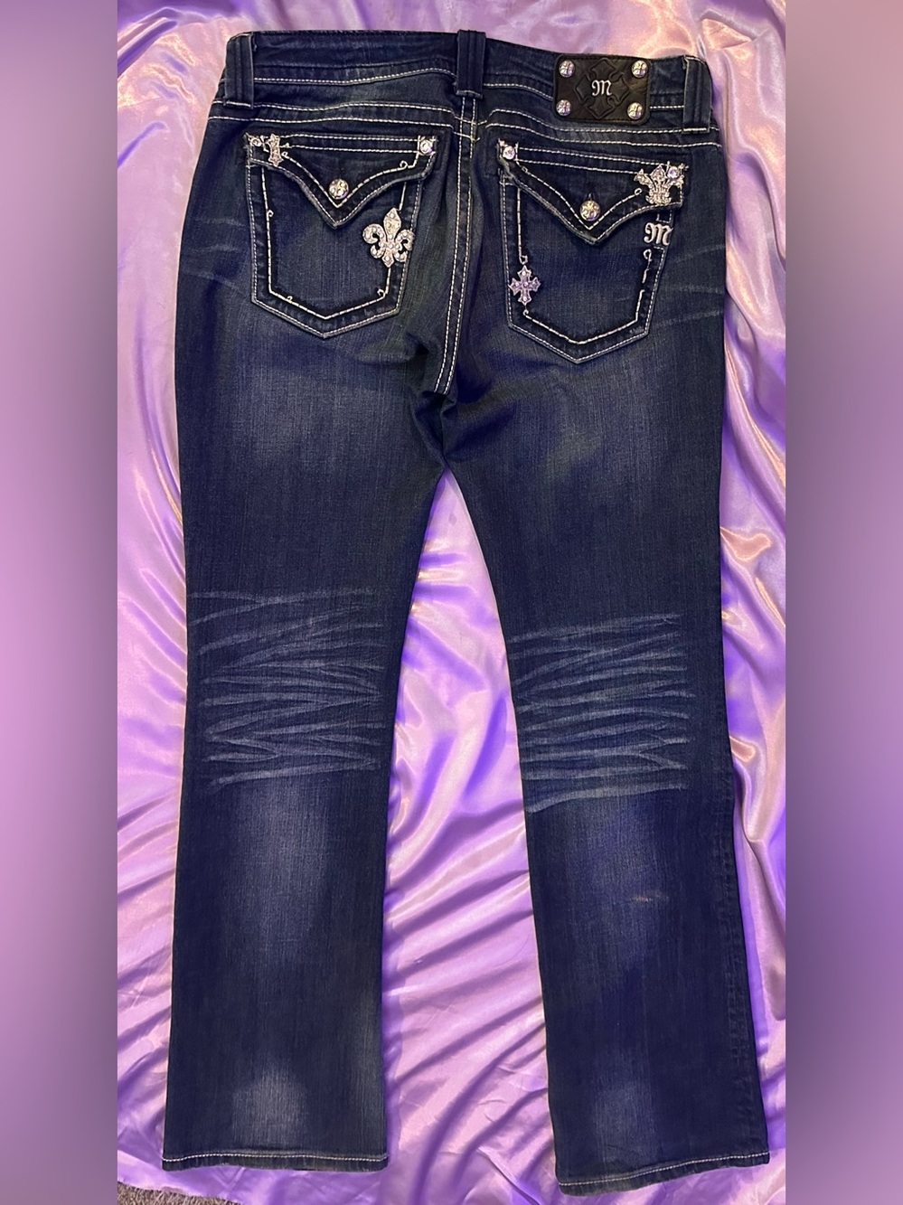 Miss Me Dark wash y2k making Boot Cut 31/35” like new mid/low rise